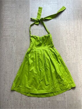 Halter Mini Dress Backless Pleated Fit Flare Summer XS